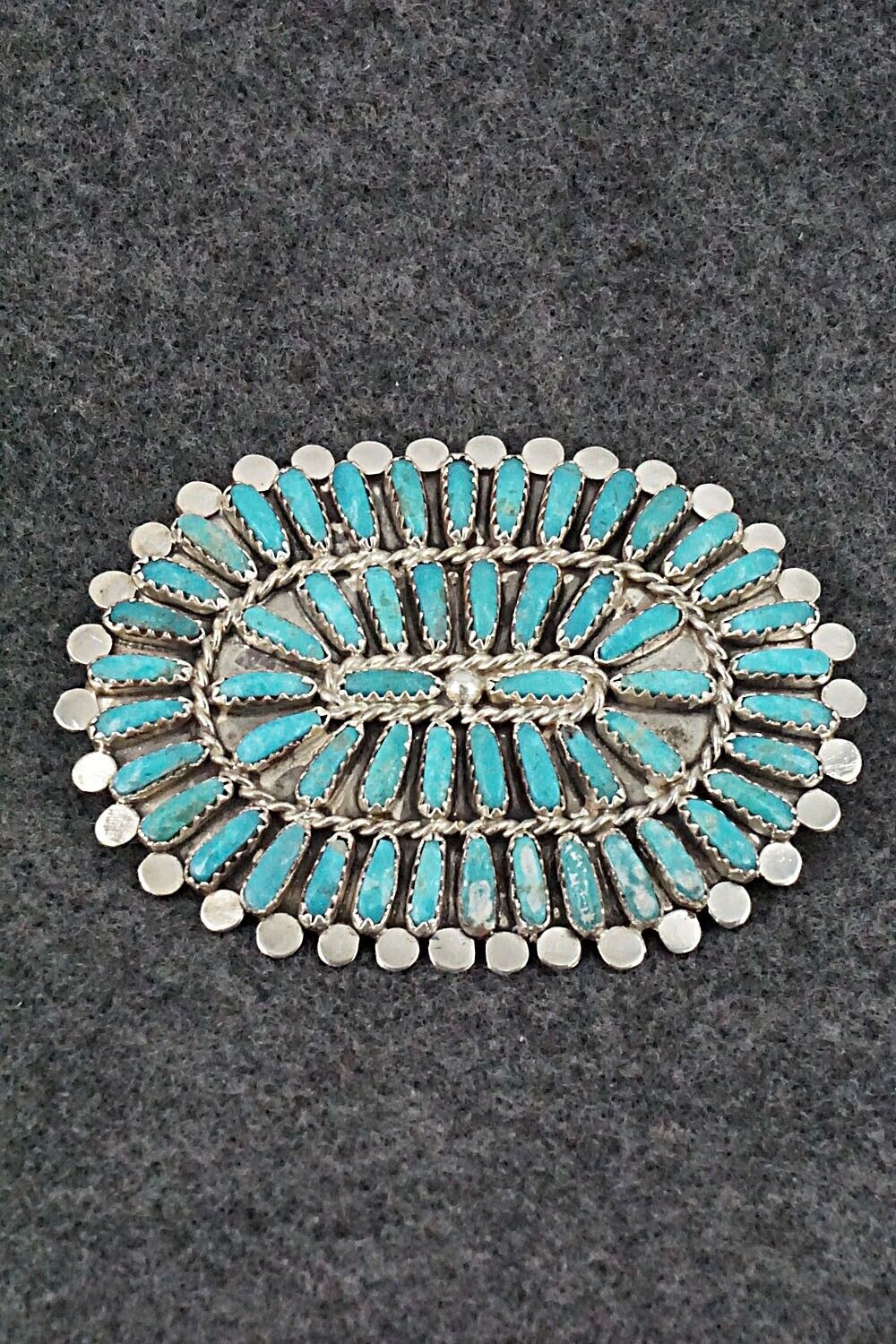 Turquoise & Sterling Silver Squash Blossom Set - Lavell Byjoe