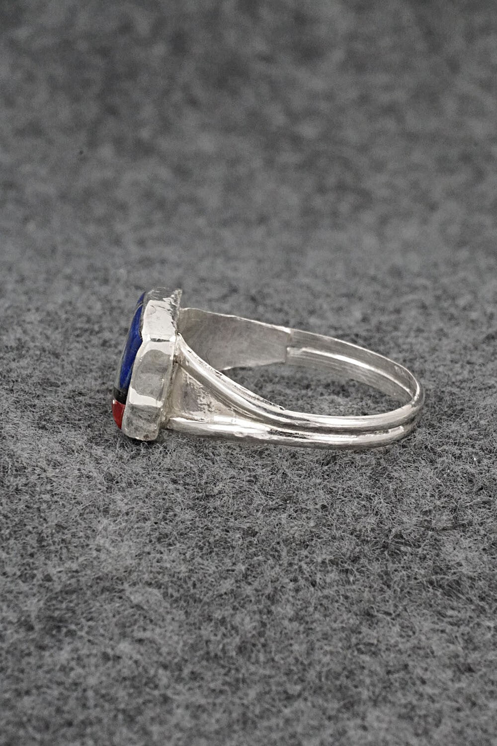 Multi-Stone & Sterling Silver Inlay Ring - Ola Eriacho - Size 14