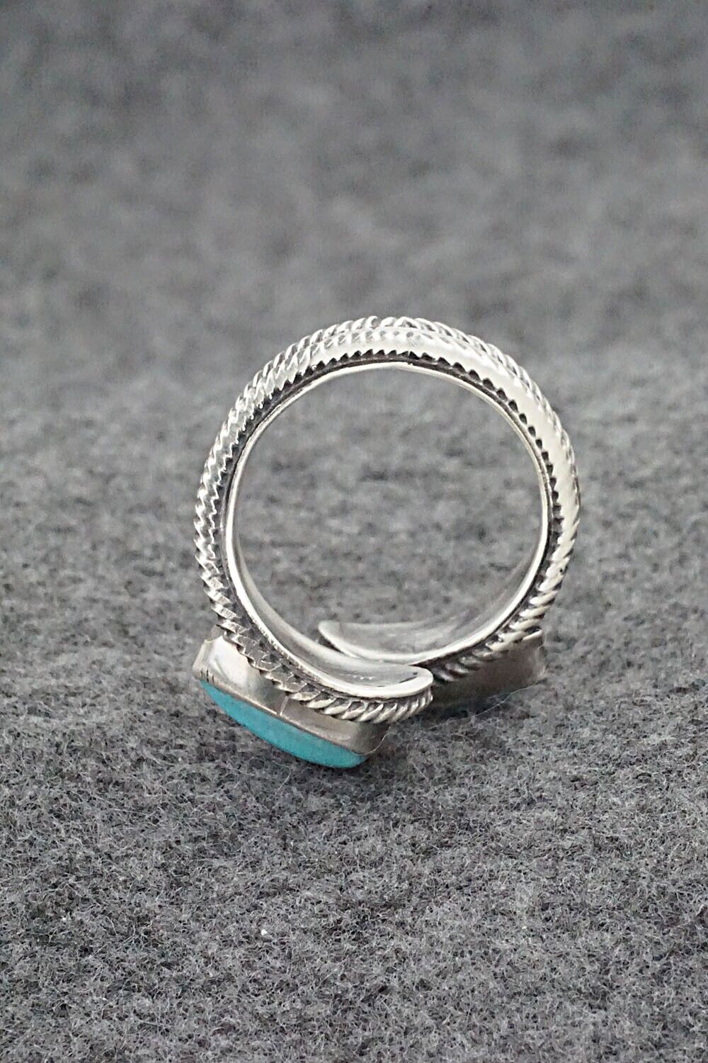 Turquoise & Sterling Silver Ring - Kenny Lonjose - Size 9.5