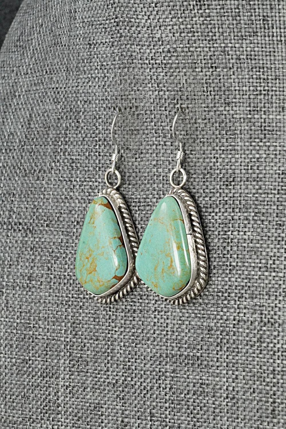 Turquoise & Sterling Silver Earrings - Leona Delgarito