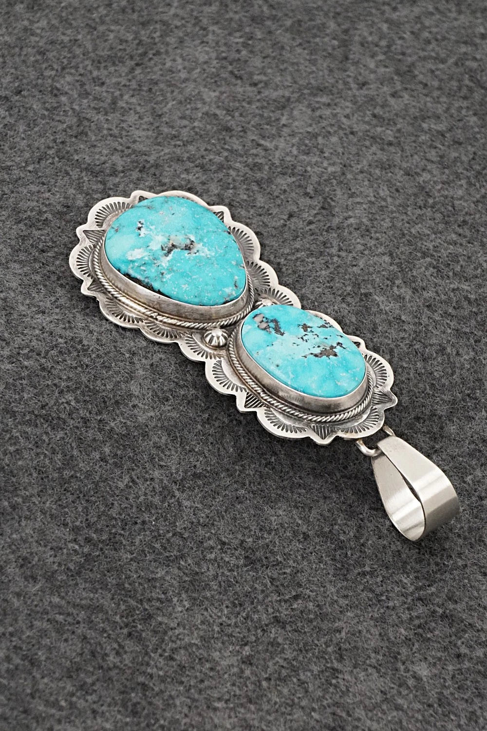 Turquoise & Sterling Silver Pendant - Bobby Johnson
