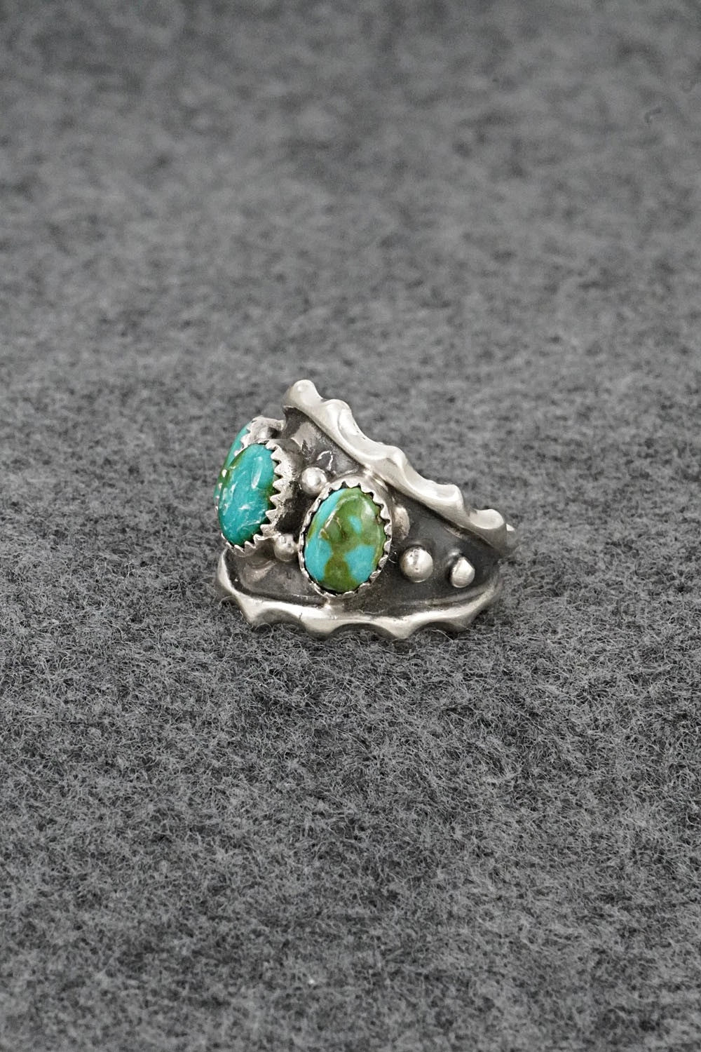 Turquoise & Sterling Silver Ring - Genevieve Francisco - Size 7