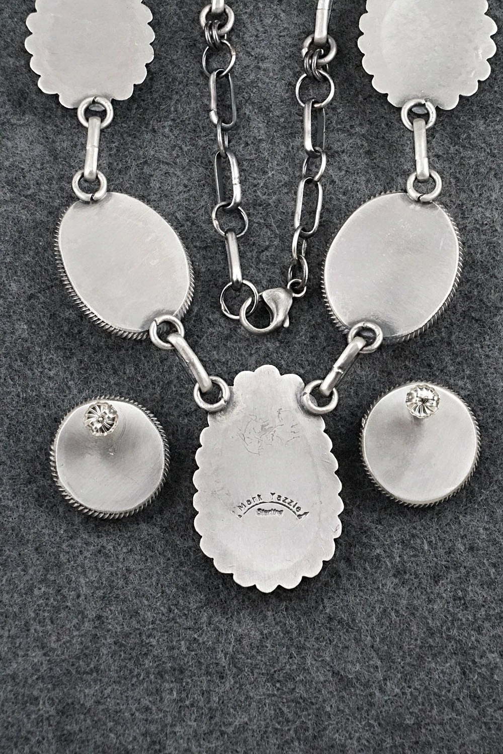 Turquoise & Sterling Silver Necklace and Earrings Set - Mark Yazzie