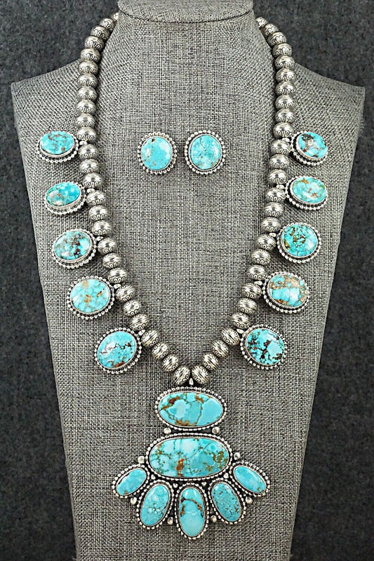 Turquoise & Sterling Silver Necklace and Earrings Set - Randy Boyd