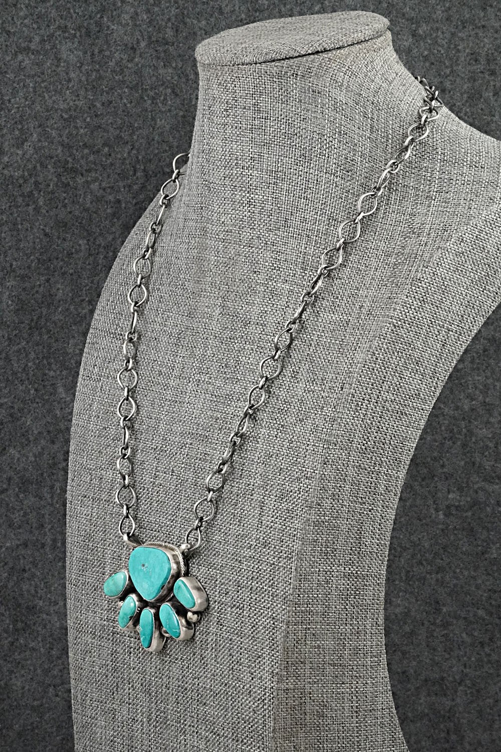 Turquoise & Sterling Silver Necklace - Bobby Johnson