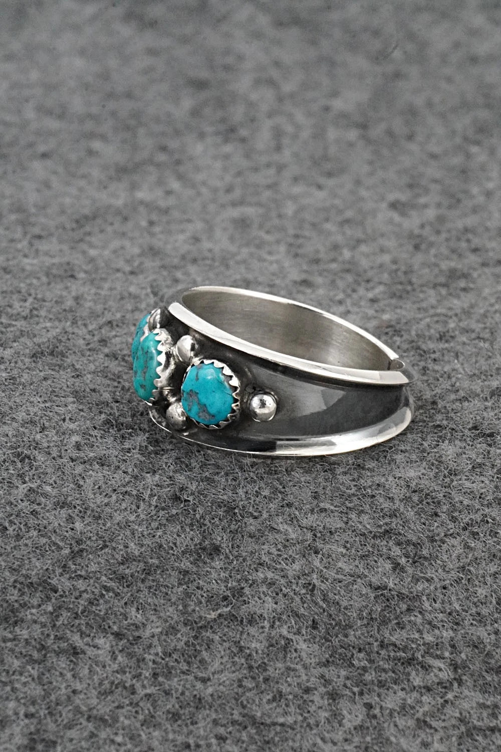 Turquoise & Sterling Silver Ring - Paul Largo - Size 13