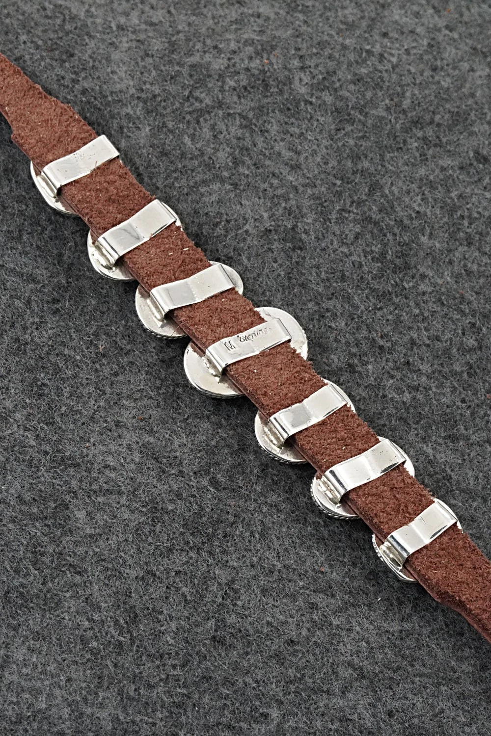 Turquoise, Sterling Silver & Leather Bracelet - Marlene Ramone