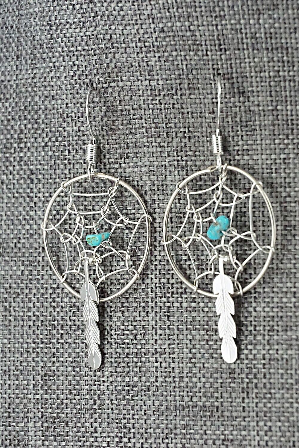 Turquoise & Sterling Silver Earrings - Helena Yazzie