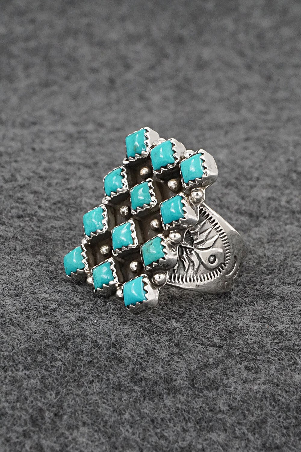 Turquoise & Sterling Silver Ring - Verley Betone - Size 6.5