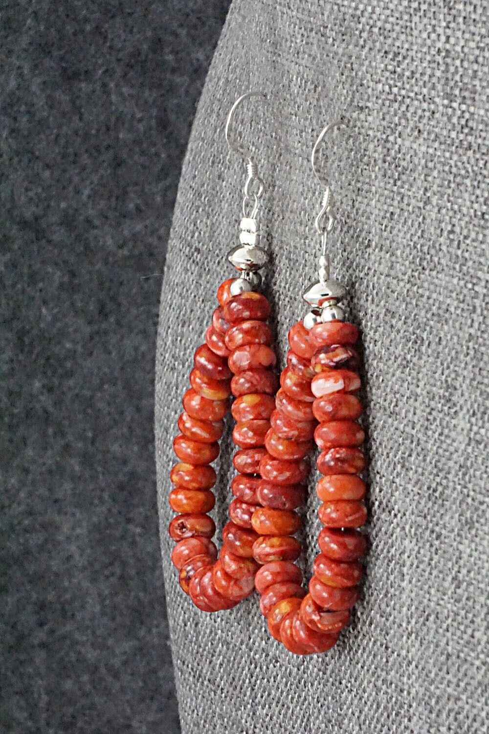Spiny Oyster & Sterling Silver Earrings - Louise Joe