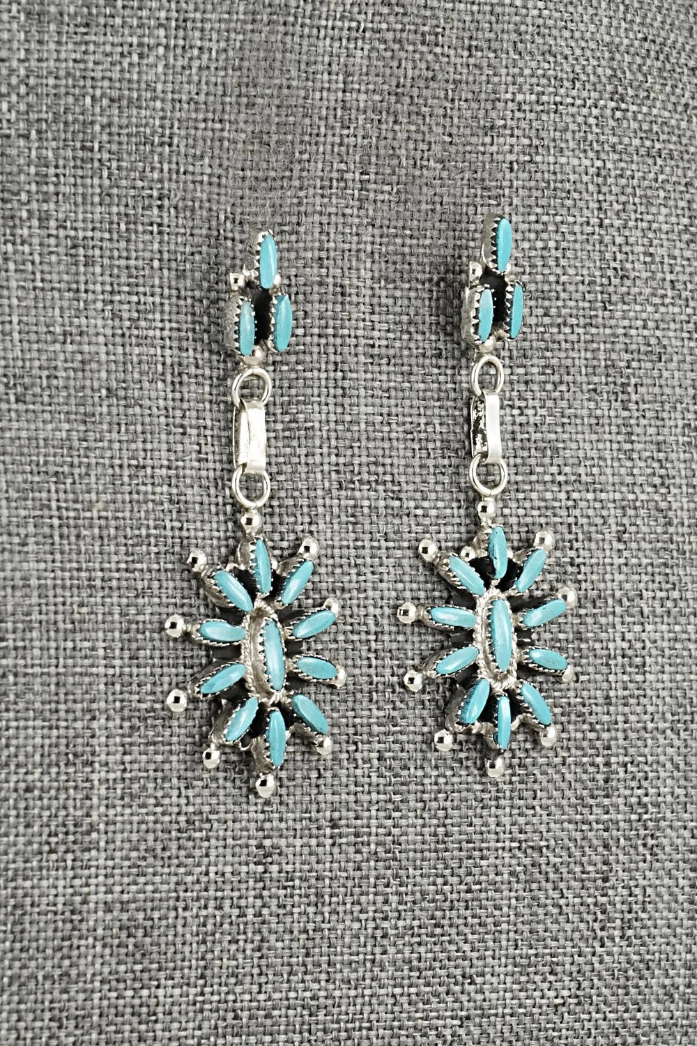 Turquoise & Sterling Silver Earrings - Evonne Hustito