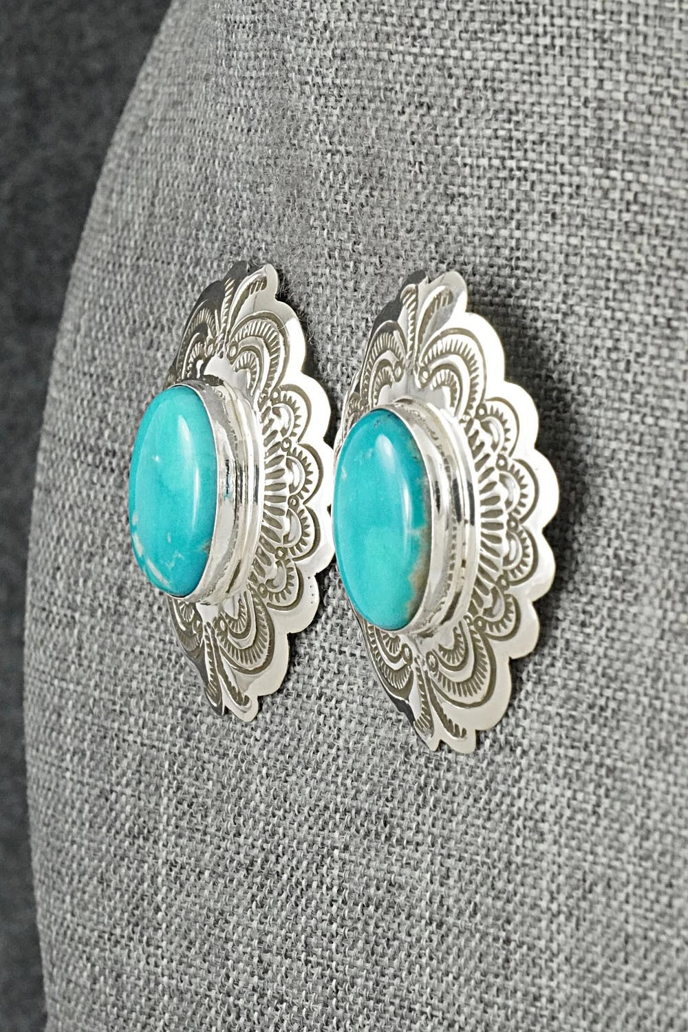 Turquoise & Sterling Silver Earrings - Arnold Blackgoat