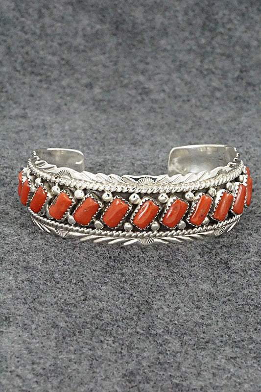 Coral & Sterling Silver Bracelet - Martin Muskett