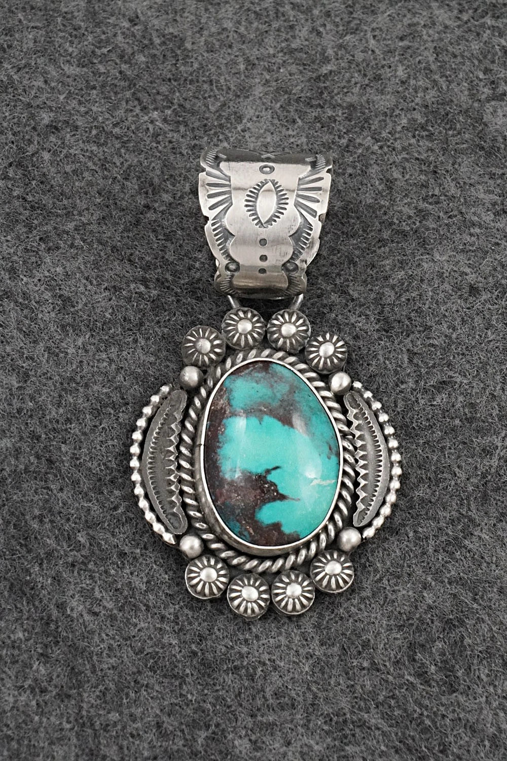 Turquoise & Sterling Silver Pendant - Rosita Calladitto