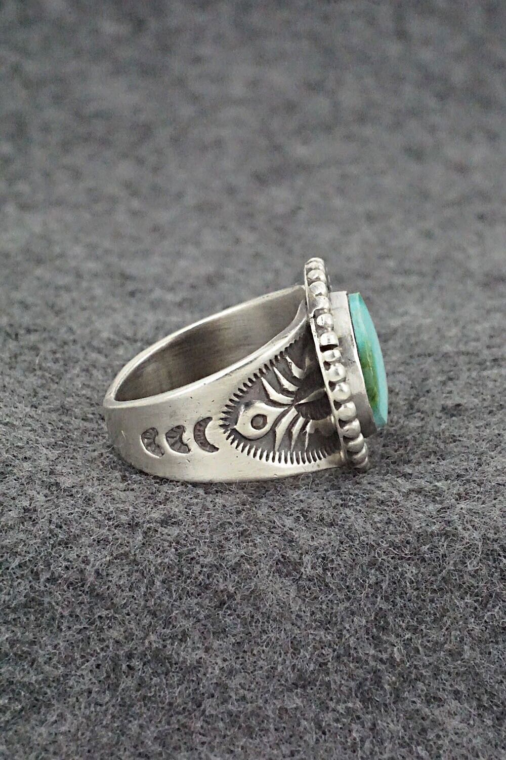 Turquoise & Sterling Silver Ring - Samuel Yellowhair - Size 8.5