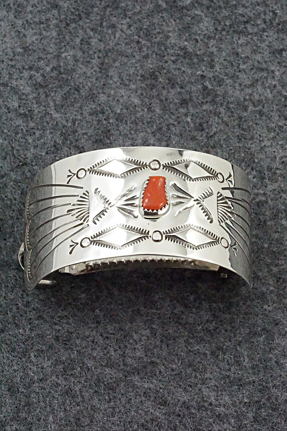 Coral & Sterling Silver Hair Barrette - Jolene Begay