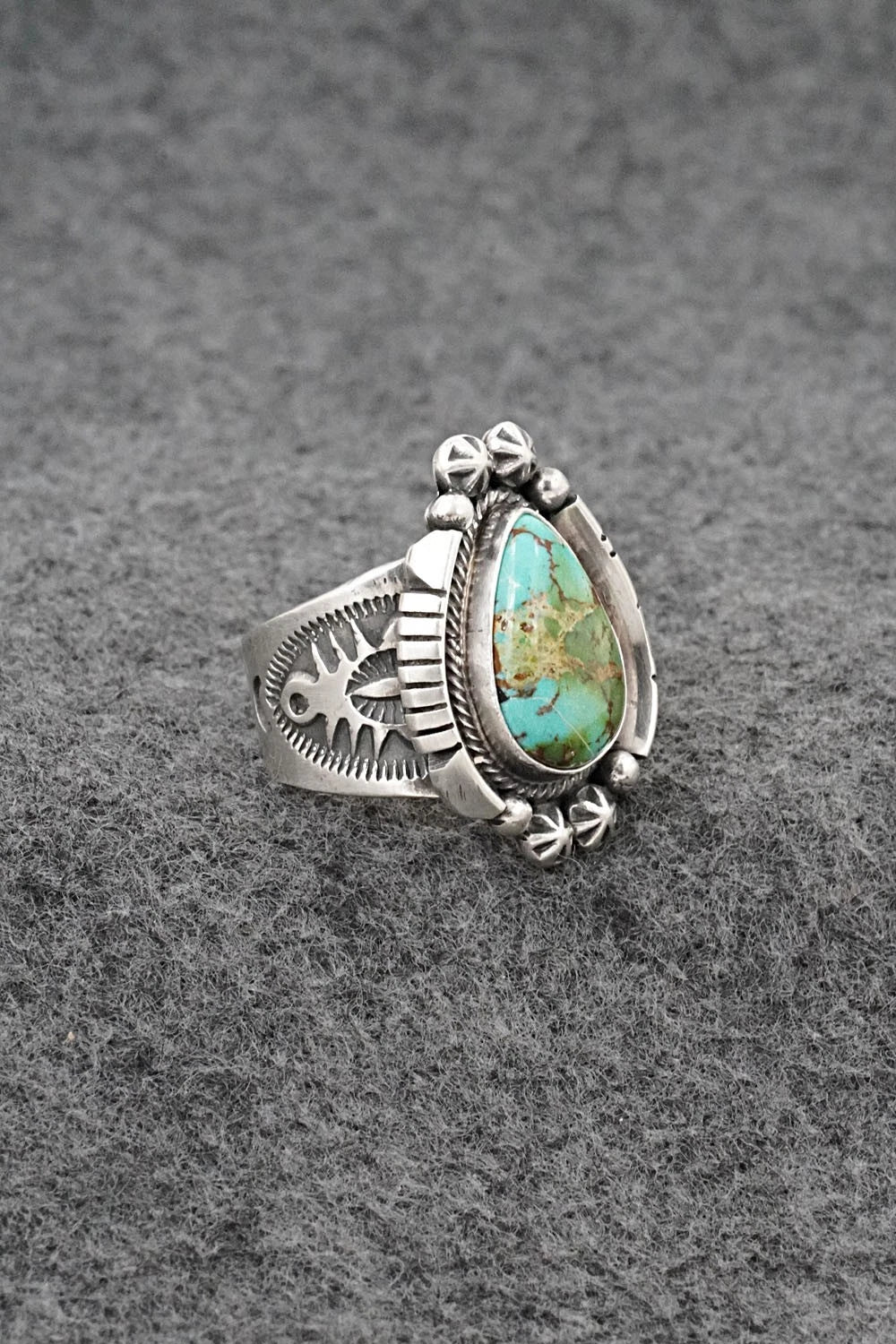 Turquoise & Sterling Silver Ring - Samuel Yellowhair - Size 7