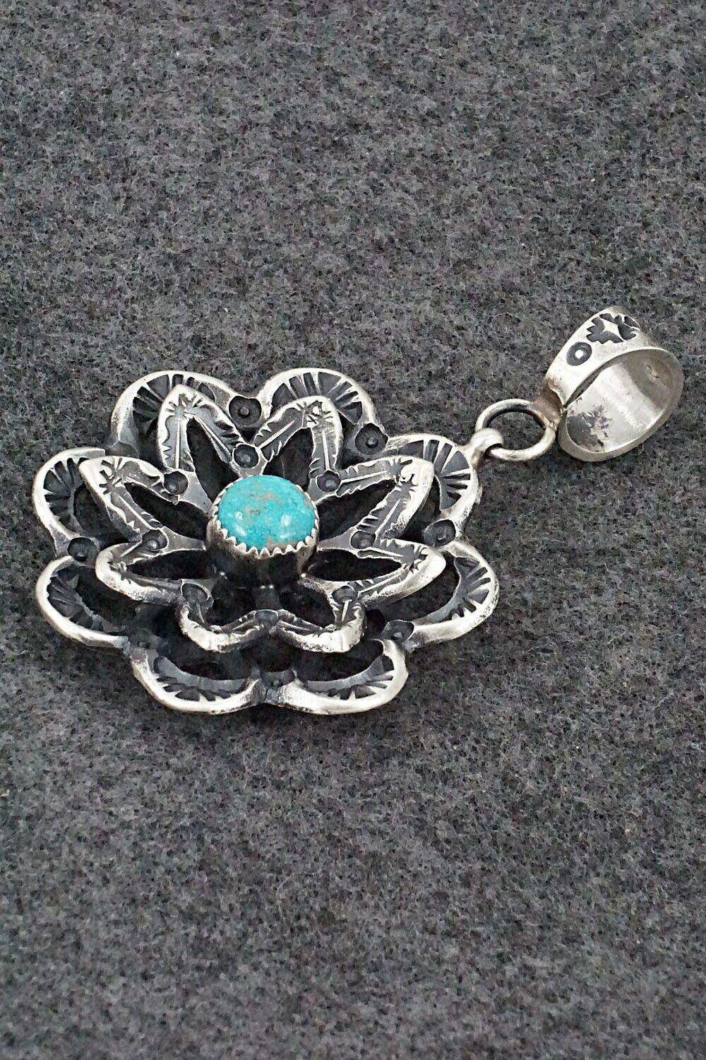 Turquoise & Sterling Silver Pendant - Kevin Billah