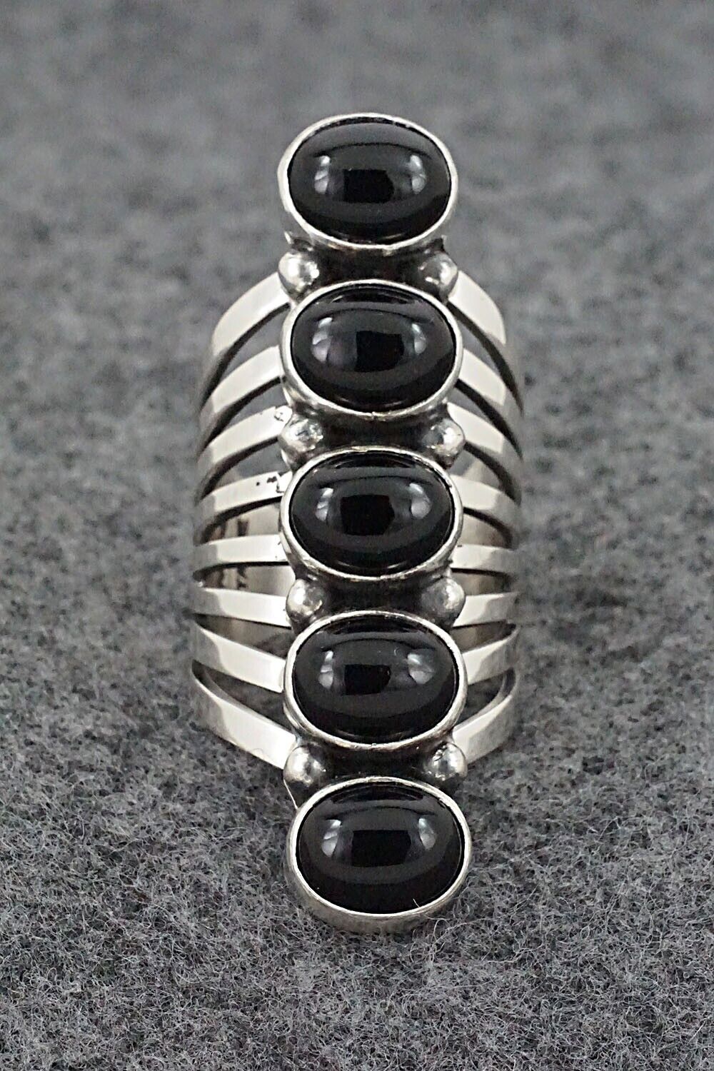 Onyx & Sterling Silver Ring - Thomas Yazzie - Size 7