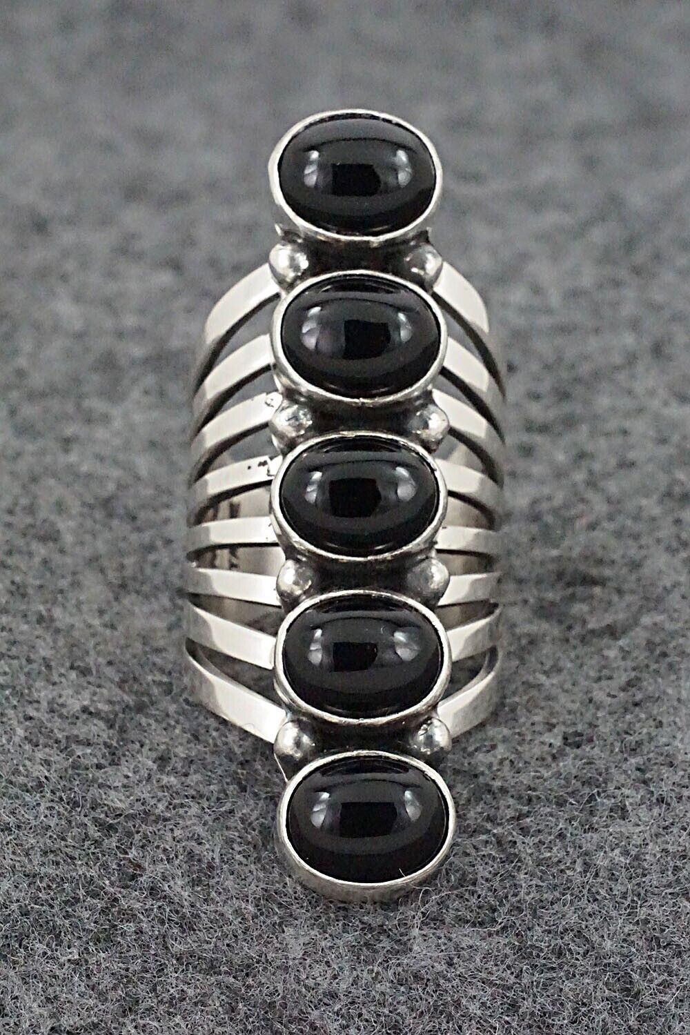 Onyx & Sterling Silver Ring - Thomas Yazzie - Size 10