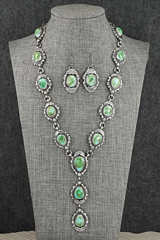 Turquoise & Sterling Silver Necklace and Earrings Set - Jackson Hoskie