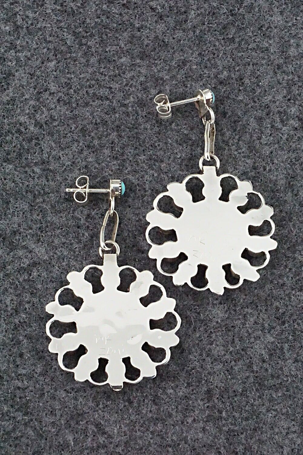 Turquoise & Sterling Silver Earrings - Yvette Kaamasee
