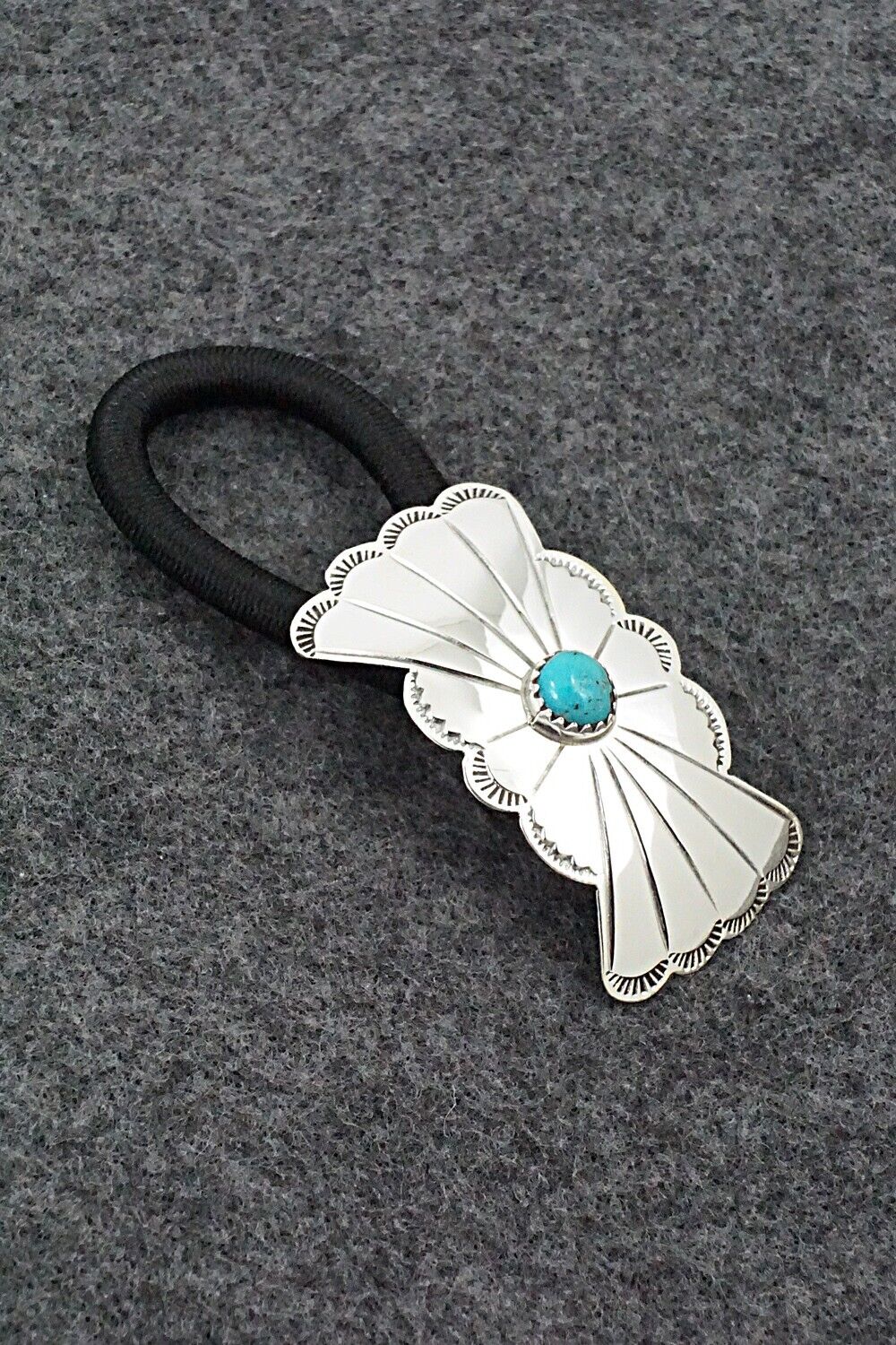 Turquoise & Sterling Silver Hair Tie - Phil Lynn