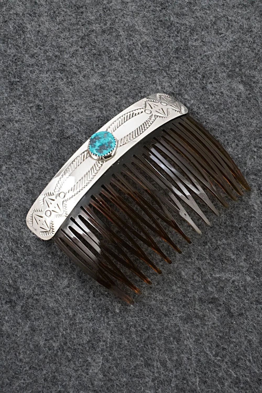 Turquoise & Sterling Silver Hair Combs - Joann Silver
