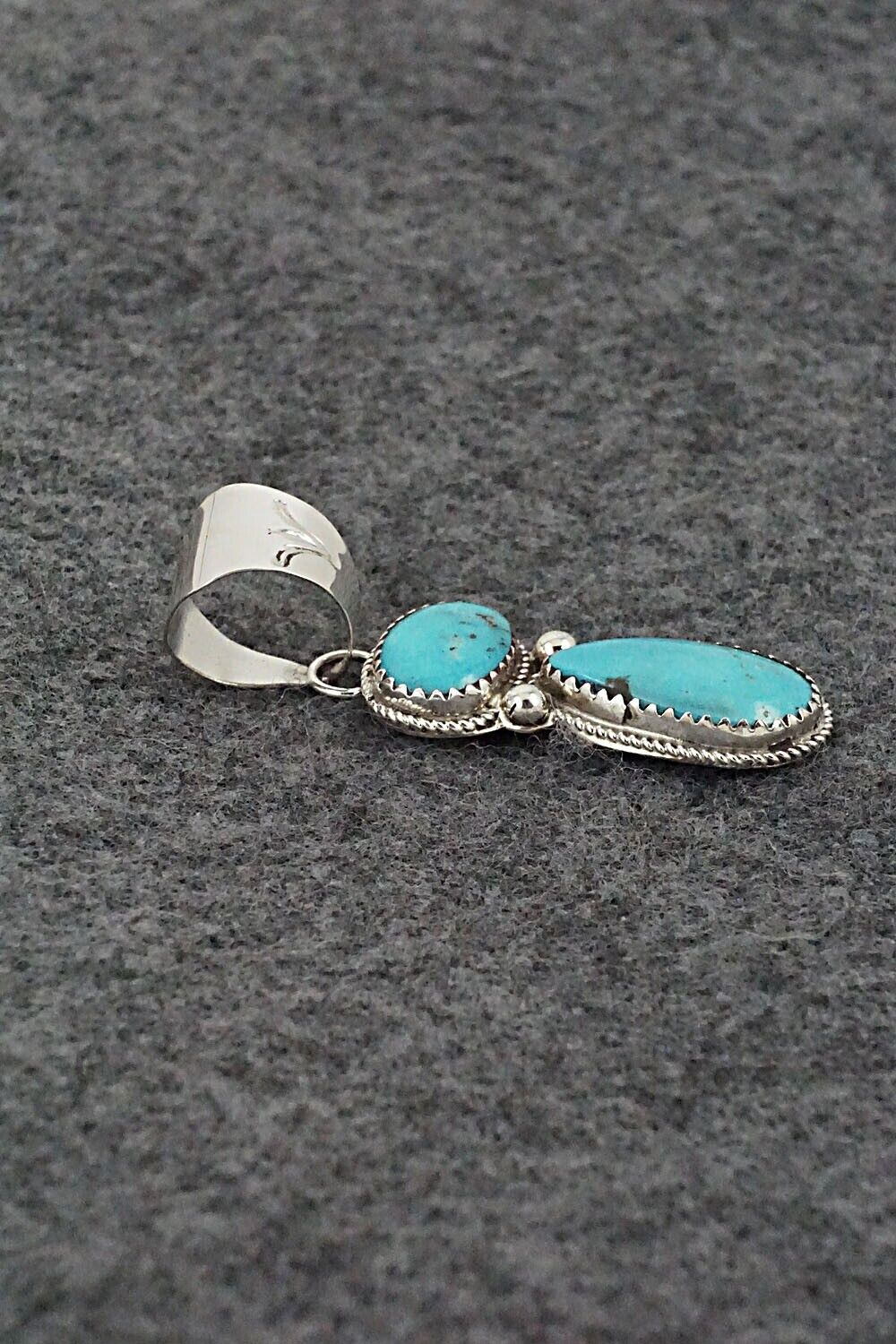 Turquoise & Sterling Silver Pendant - Ernest Hawthorne