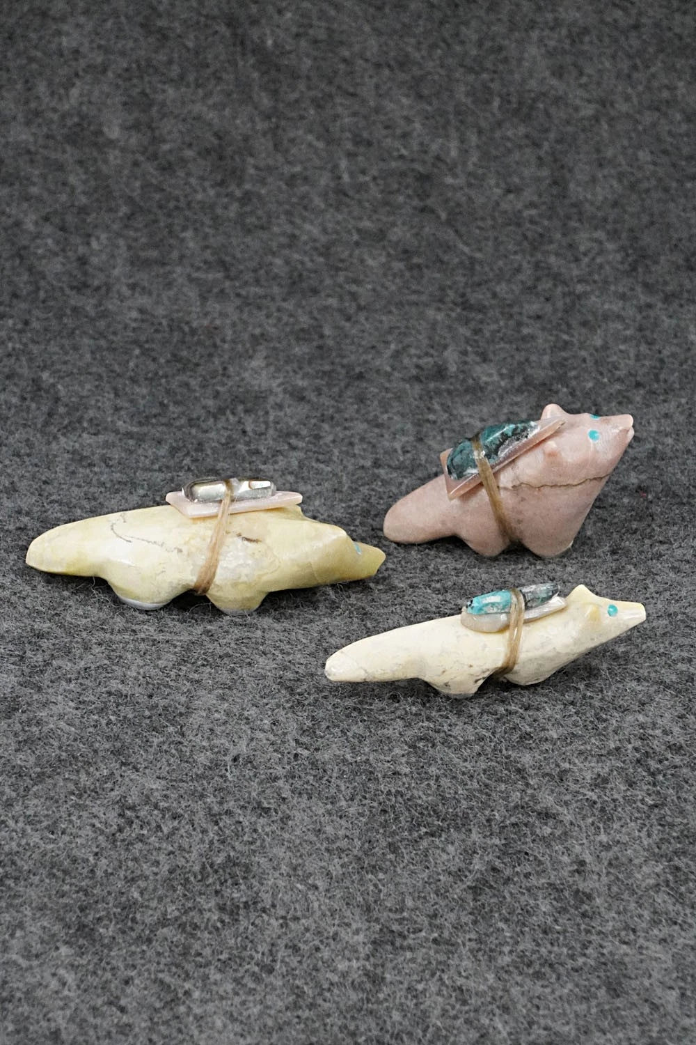 Badger, Wolf & Fox Zuni Fetish Carvings - Delvin Leekya
