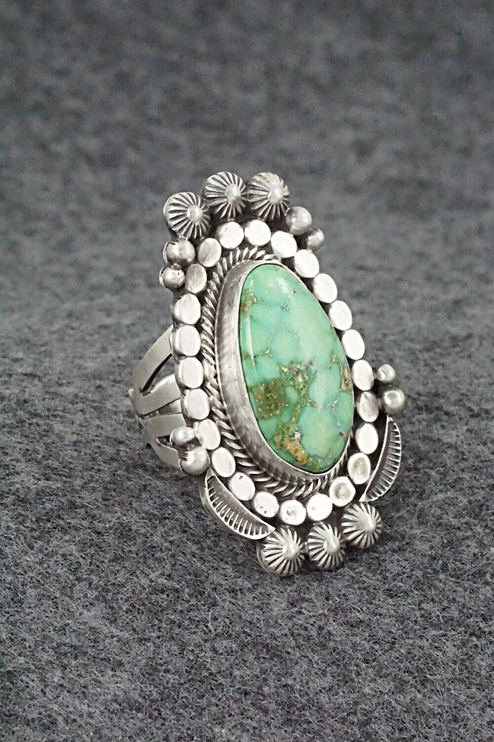 Turquoise & Sterling Silver Ring - Tom Lewis - Size 7.25