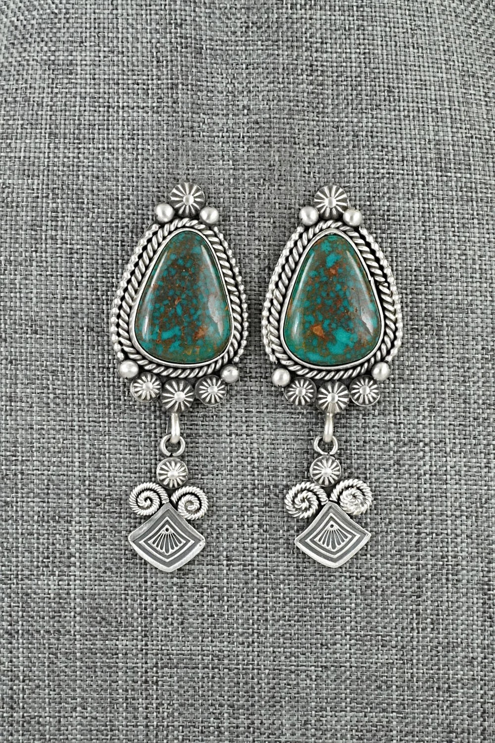 Turquoise & Sterling Silver Earrings - Michael Calladitto