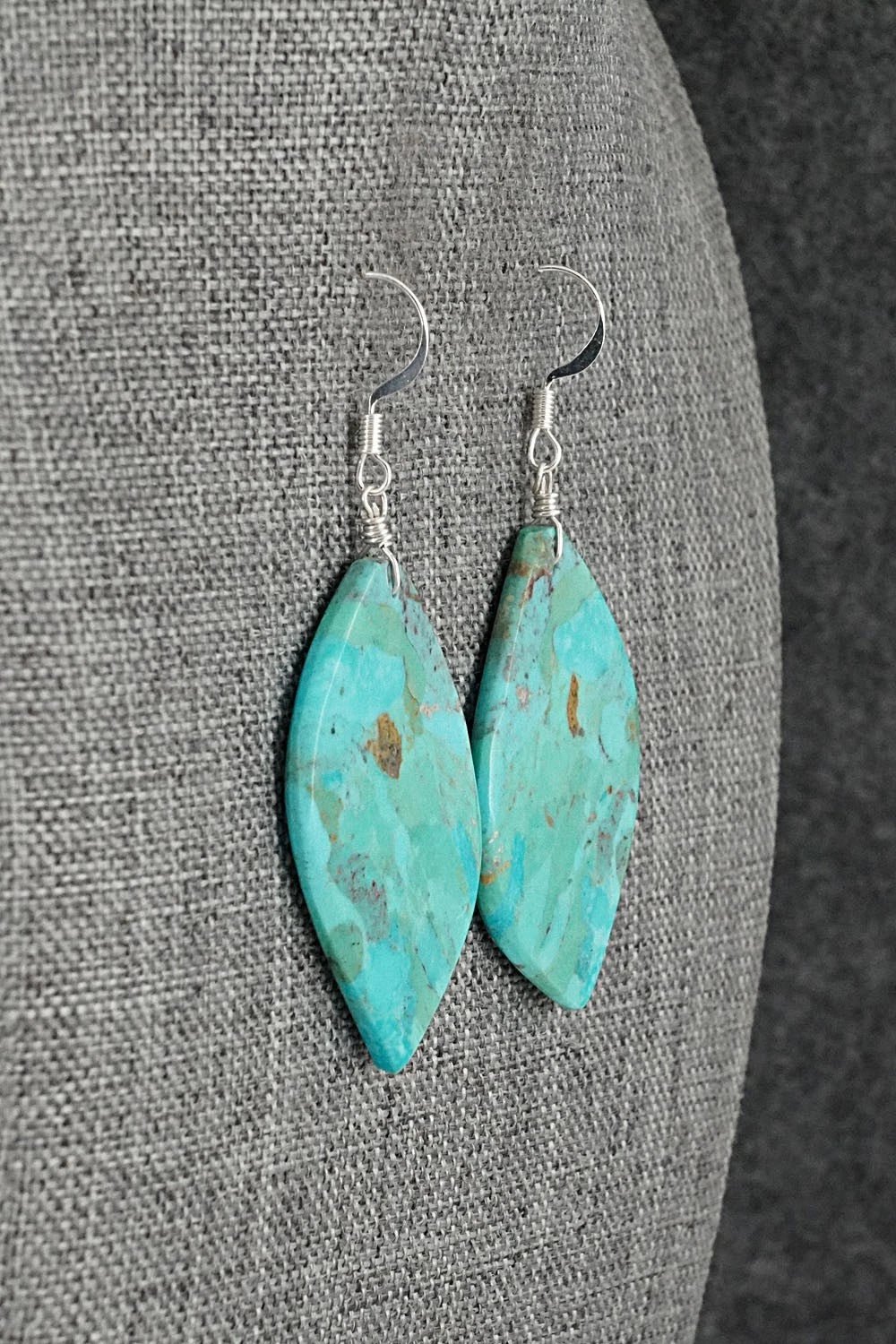 Turquoise & Sterling Silver Earrings - Lupe Lovato