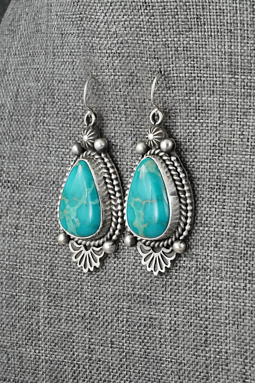 Turquoise & Sterling Silver Earrings - Michael Calladitto