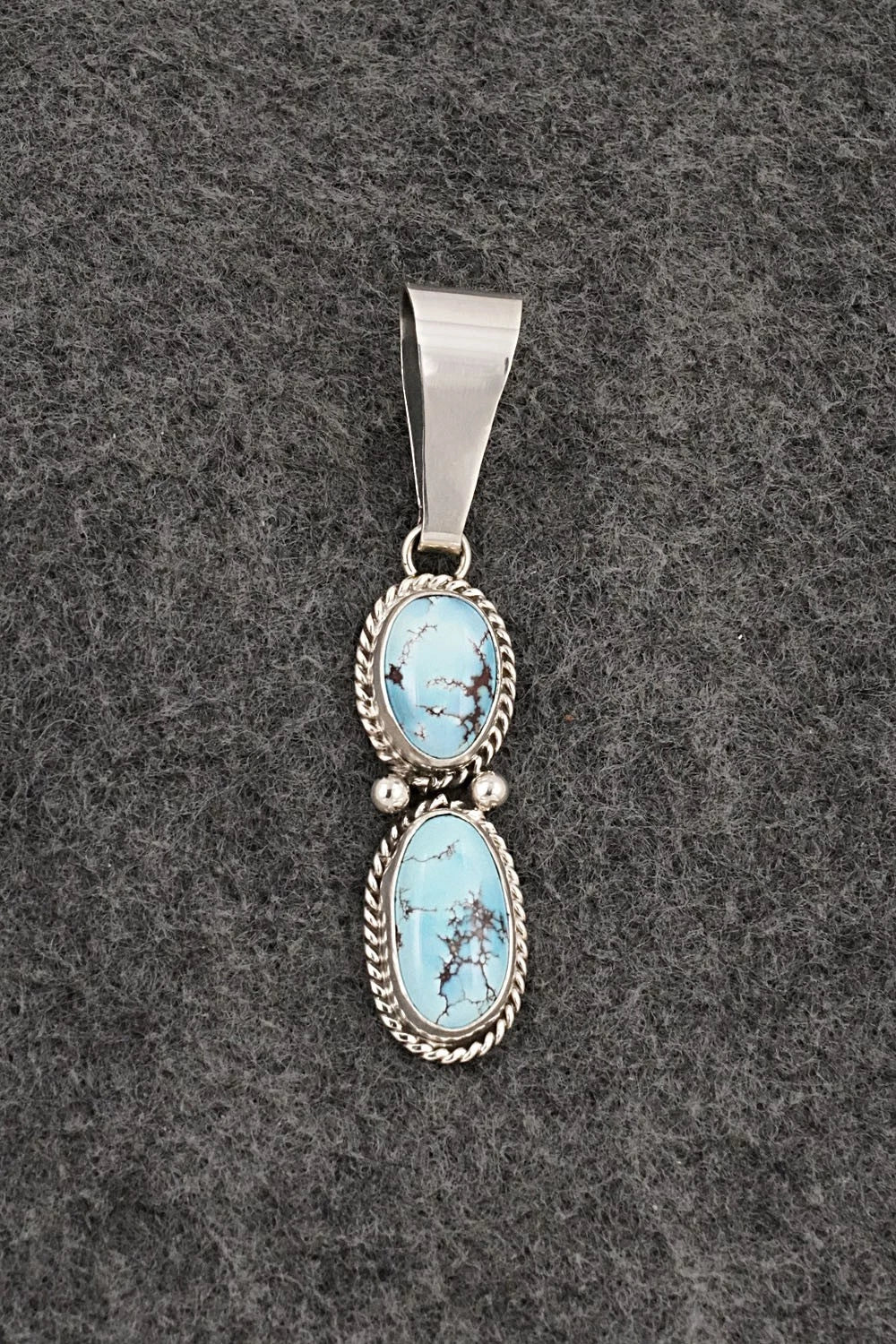 Turquoise & Sterling Silver Pendant - Eugene Gruber