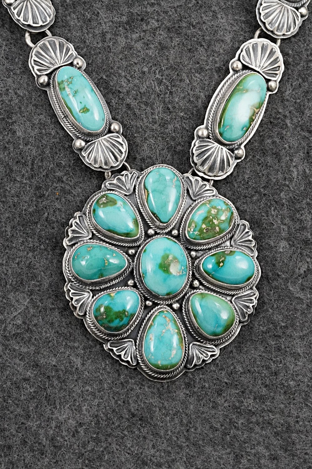 Turquoise & Sterling Silver Necklace and Earrings Set - Randy Boyd