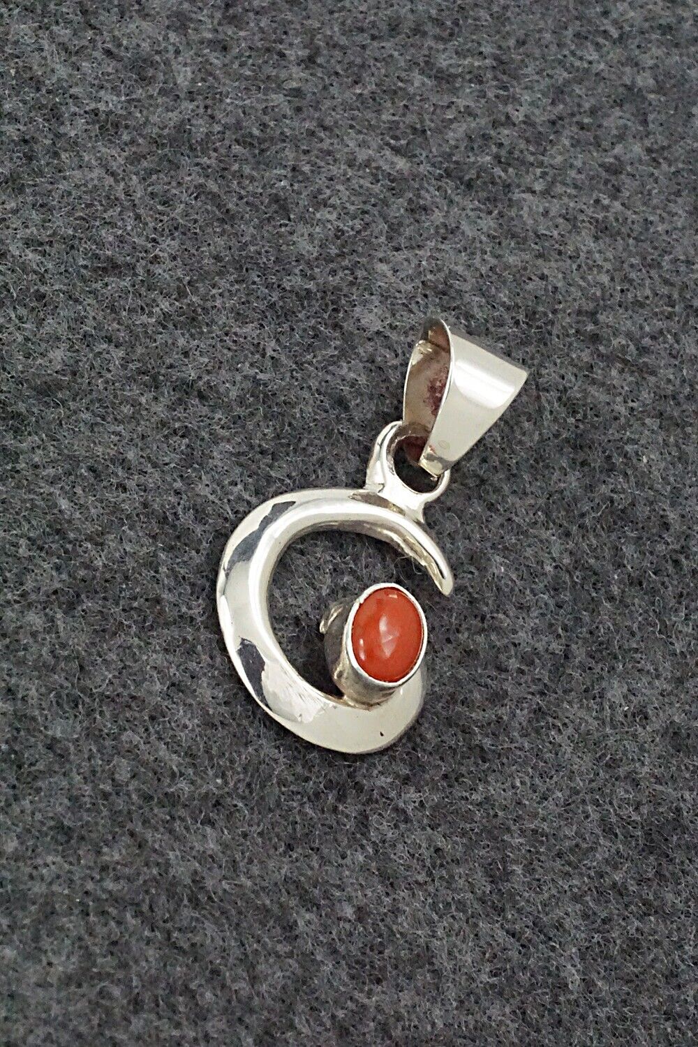 Coral & Sterling Silver Pendant - Mildred Parkhurst