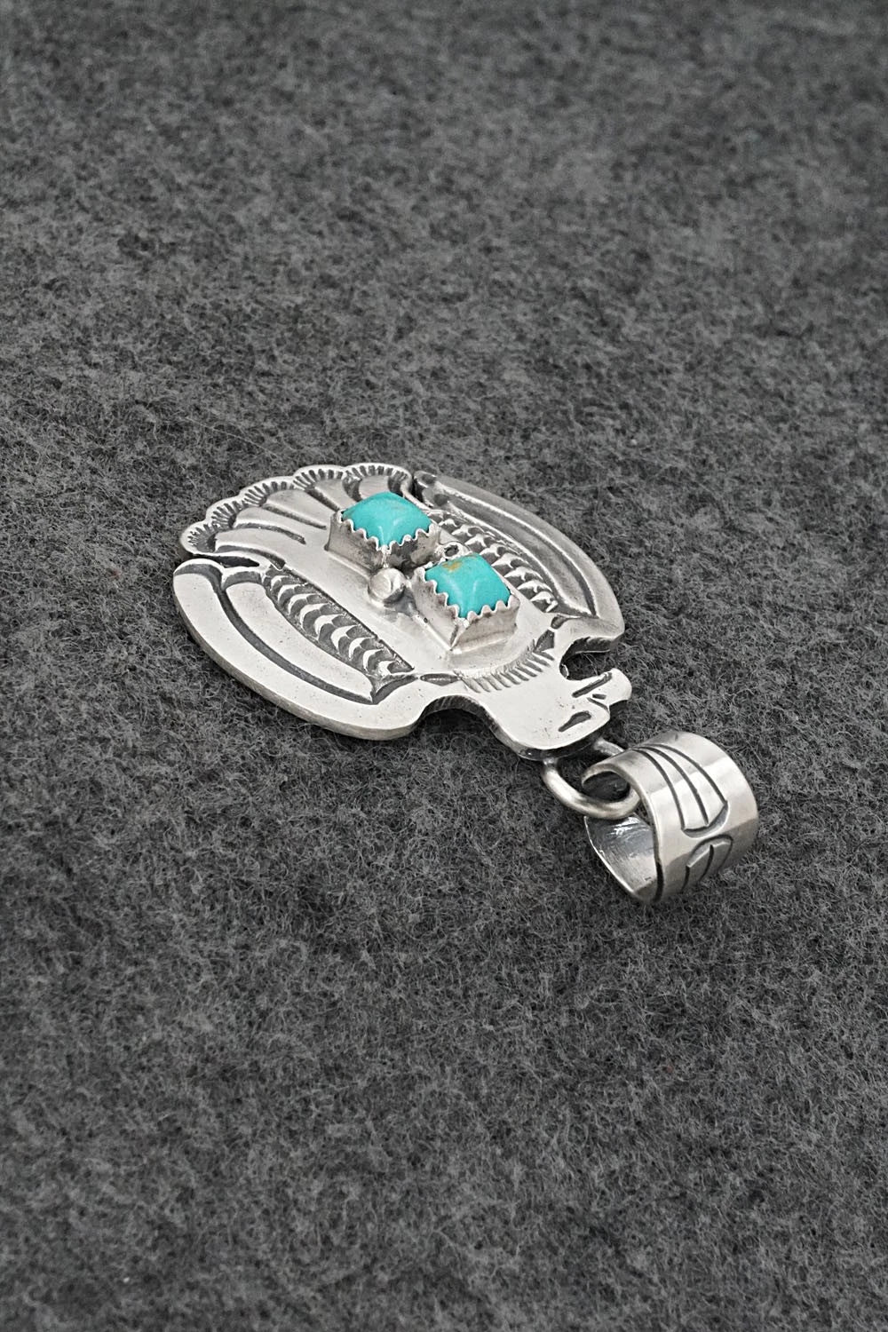 Turquoise & Sterling Silver Pendant - Robinson Martinez