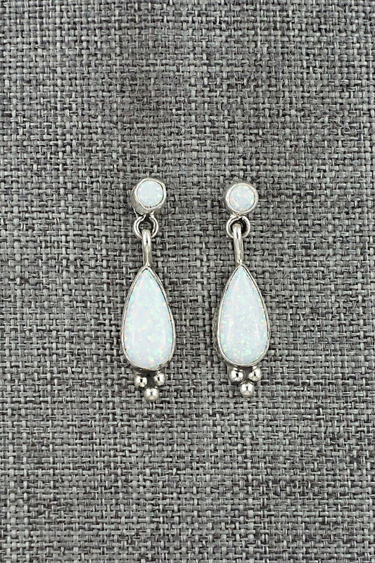 Opalite & Sterling Silver Earrings - Gary Shorty