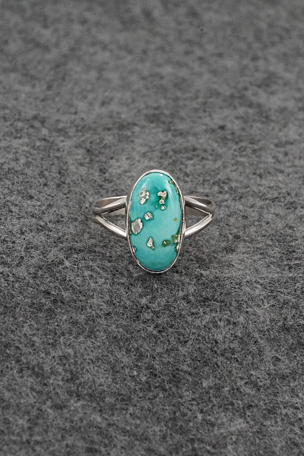 Turquoise & Sterling Silver Ring - Rosemary Saunders - Size 9