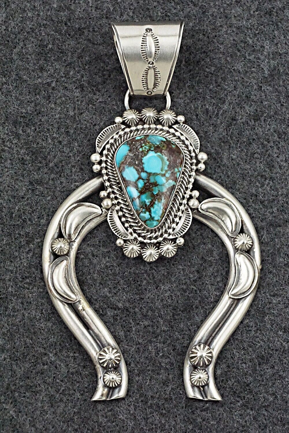 Turquoise & Sterling Silver Naja Pendant - Tom Lewis