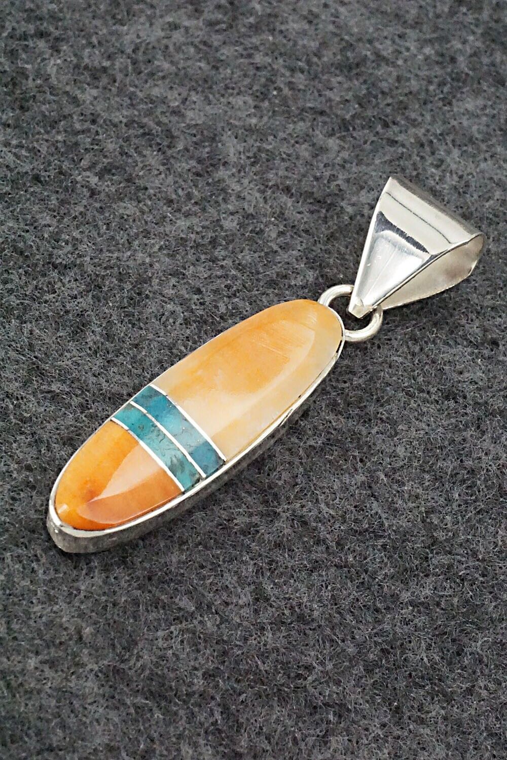 Spiny Oyster, Turquoise & Sterling Silver Pendant - Harold Smith
