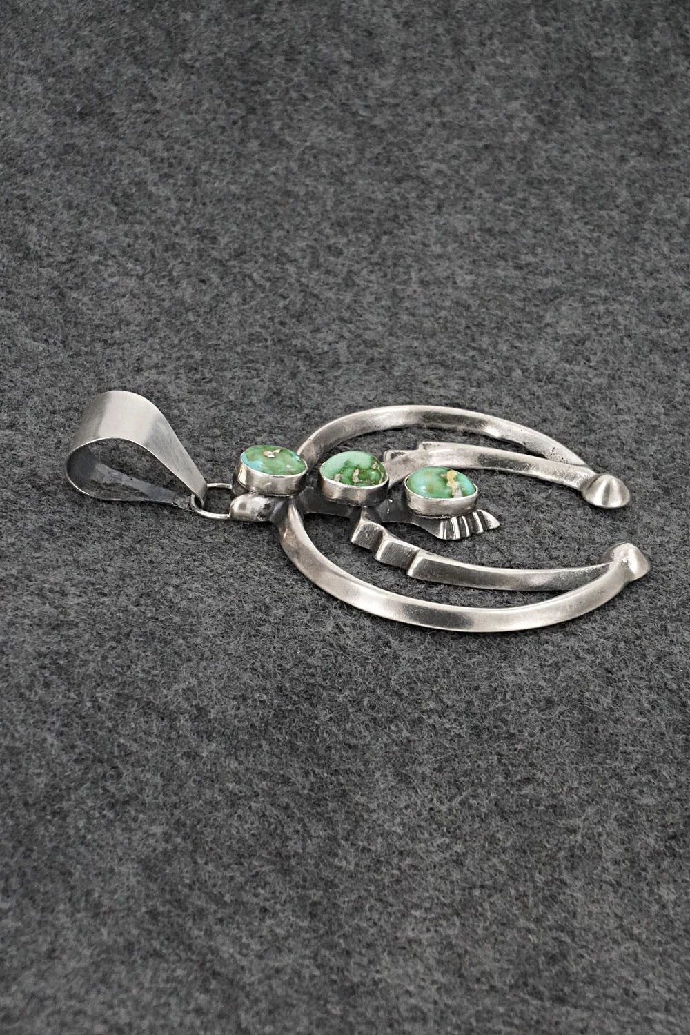 Turquoise & Sterling Silver Pendant - Eugene Gruber