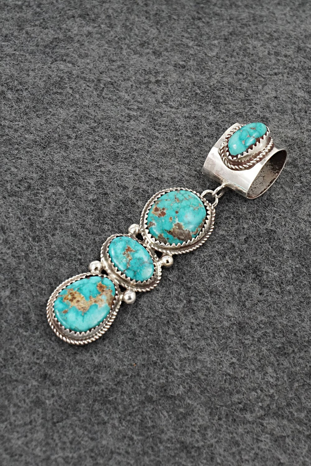Turquoise & Sterling Silver Pendant - Ernest Hawthorne