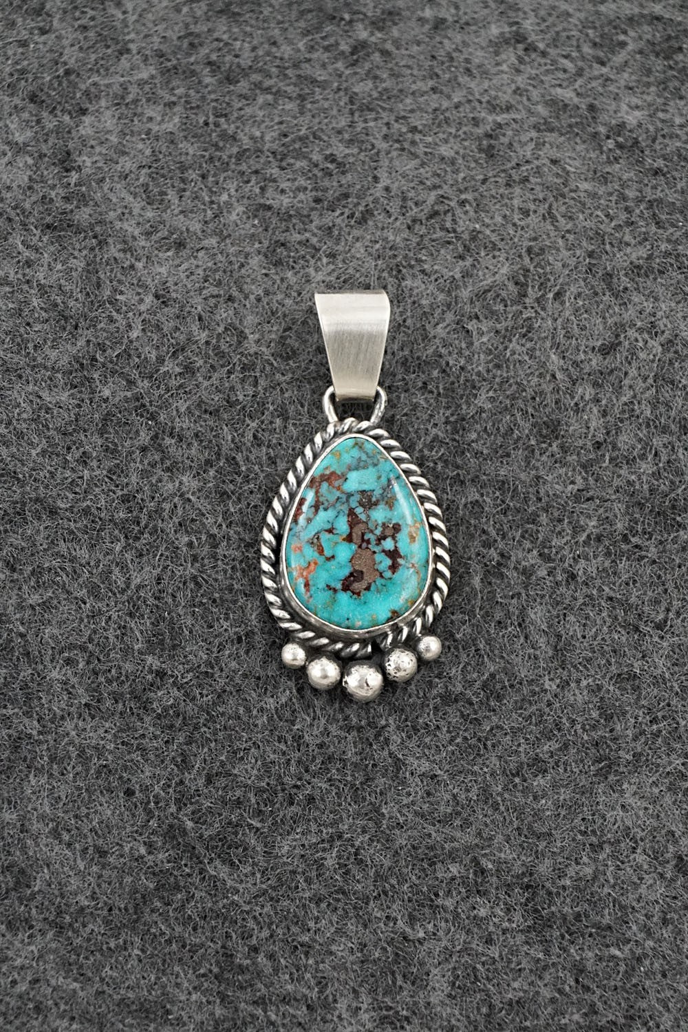 Turquoise & Sterling Silver Pendant - Eugene Gruber