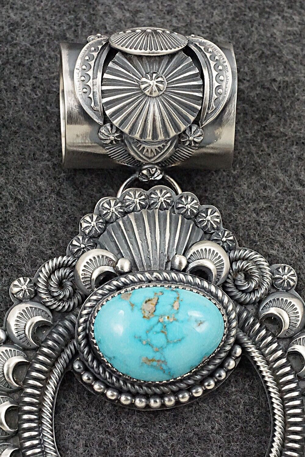 Turquoise & Sterling Silver Pendant - Delbert Gordon