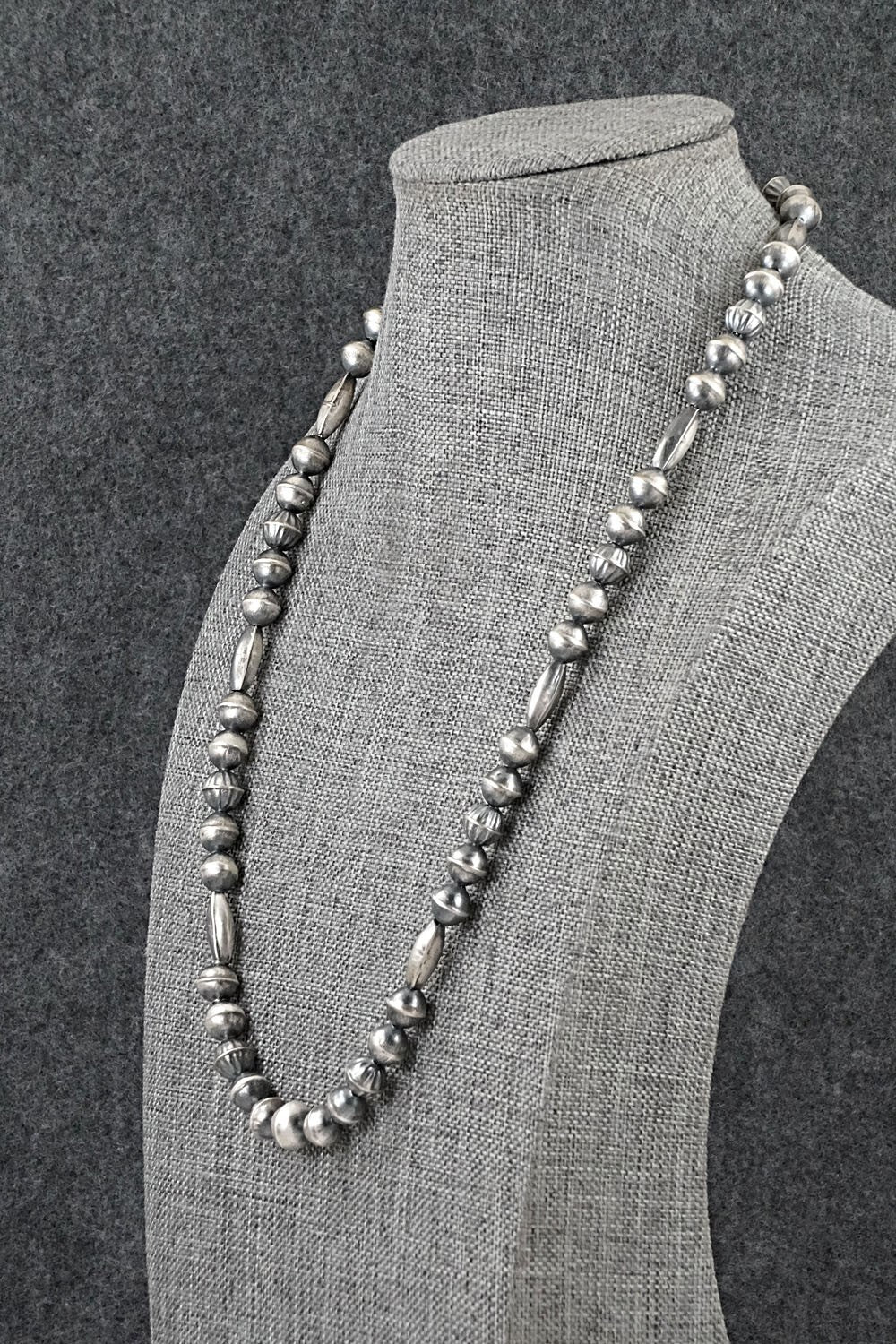 Sterling Silver Navajo Pearl Necklace 20" - Vintage
