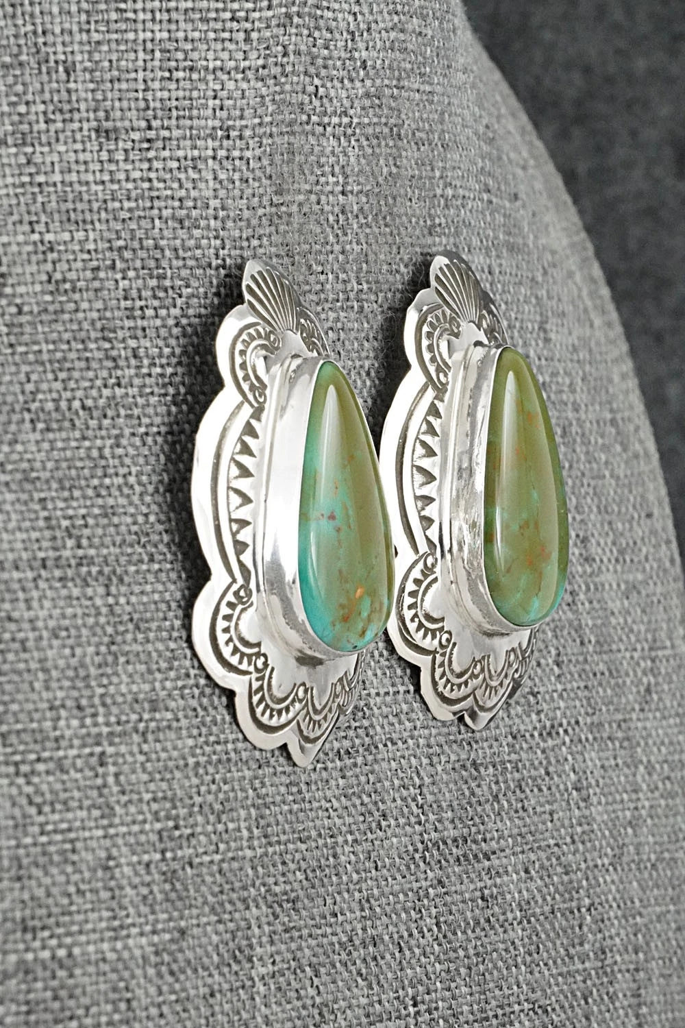 Turquoise & Sterling Silver Earrings - Arnold Blackgoat