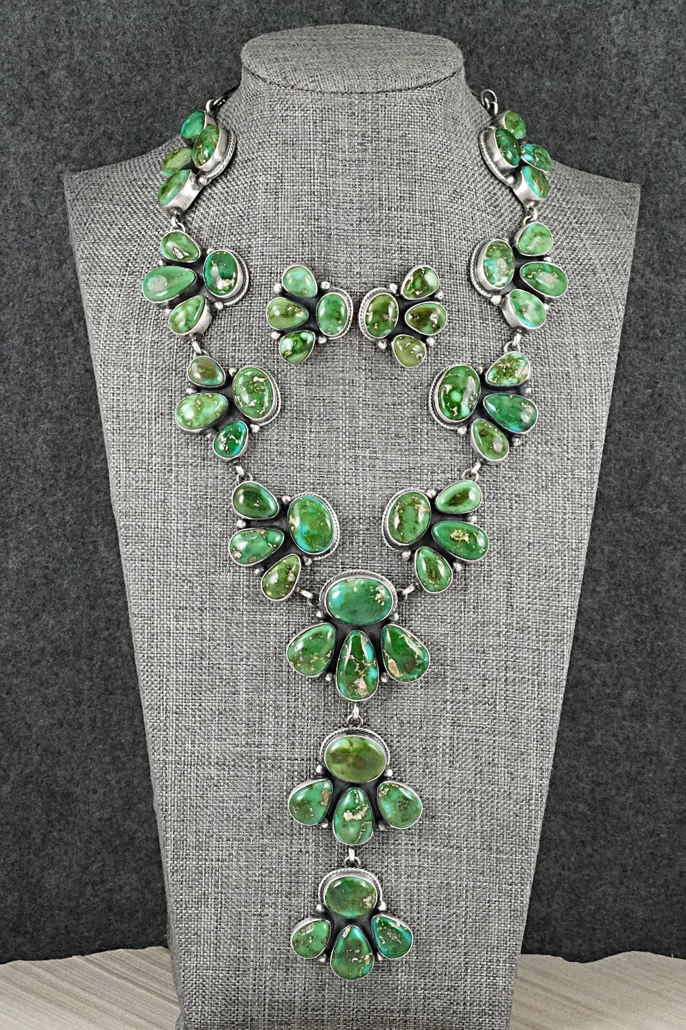 Turquoise & Sterling Silver Necklace and Earrings Set - Kathleen Livingston