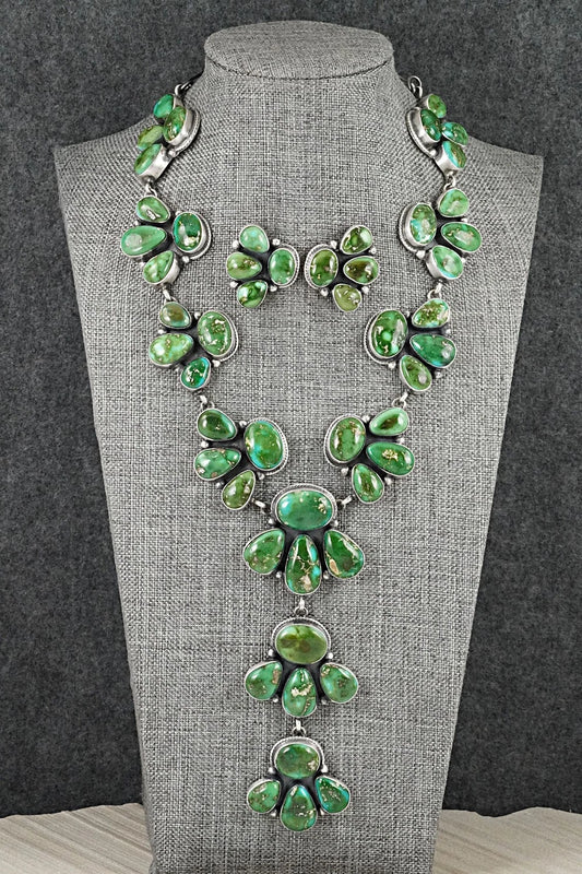 Turquoise & Sterling Silver Necklace and Earrings Set - Kathleen Livingston